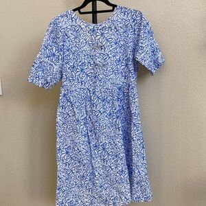 Aimee Sparrow white and Blue floral Women's Dress